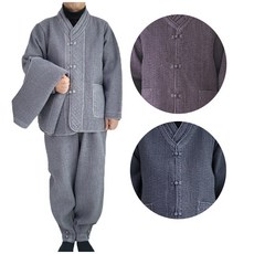 남성 남자 생활한복 겨울 개량한복 기본 누비 3피스 브이넥 절옷 절복 법복 템플스테이