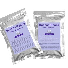 퀸즈 펄 시그니처 천연헤나염색약 Queens Pearl Signature Henna, 2개, 브라운1&브라운1