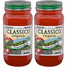 Classico Tomato & Basil Pasta Sauce 클래시코 노슈가 토마토 바질 파스타 소스 24oz (680g) 2팩, 2개