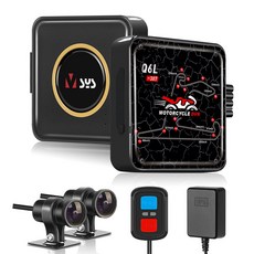 [한국어 고객 서비스]VSYS 2채널 오토바이 블랙박스 전후방 풀HD 전신 방수 핸드폰 연동 와이파이 GPS 지원 P6FL Q6L-307 스쿠터 카메라, 64G