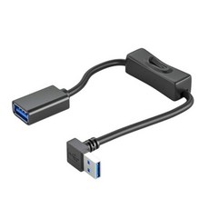 USB 30 연장 케이블 데이터 전송 및 충전 코드 스위치 포함 남성여성 노트북 PC 팬 LED 램프, 02 90 degree A_01 1m, 90 degree B+1m