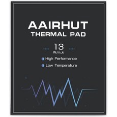 에어헛 써멀 패드 13W/mK 120x120x1mm 실리콘 냉각 GPU CPU 비전도성 내열 익스트림 오디세이 커버(PC 노트북 히트싱크/GPU/CPU/LED용 듀얼 접착 필, 120 x 120 x 1_13W Grey
