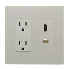 디자인 2 구 나사 없음 장식 스타일 전력 HDMI F RG6 CAT6 RJ45 USB 3.0 암 월 플레이트, 2AC1HDMI1CAT6, 1개