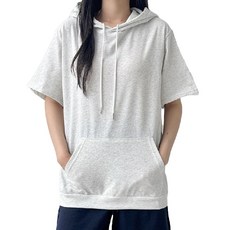여성 여름 베이직 후드 반팔티 데일리룩 티셔츠