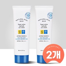 더페이스샵 내추럴선 에코 슈퍼액티브 선크림 대용량80ml, 2개, 80ml