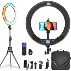 무선 리모컨이 포함 된 링 라이트 LCD 디스플레이가 포함 된 Pixel 19 인치 Pro Vlogging 라이트 바이, 1, 단일상품