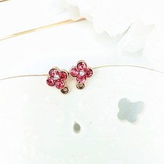 (2개입) 핑크클로버큐빅 귀걸이침 부자재 (써지컬침10X11mm)