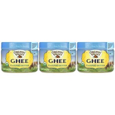 3개 세트 오가닉밸리 기 버터 212g Ghee Butter 무염 목초 저탄고지 키토식