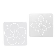 ZCD 2Pc 광장 꽃 퀼트 스텐실 템플릿 DIY 재봉 자수 패치 워크, 플라스틱, 화이트