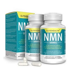 Elitehealth Purest NMN For NAD Support 60 Grain 각 캡슐 500Mg 보충제 노화 방지 및 에너지 대사 비건 친화적 인 2 팩, 1개, 1개
