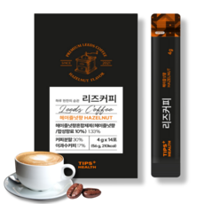 리즈커피 헤이즐넛 아메리카노 향 말레이시아산 장용성 인지질 코팅 설탕대신 다이어트 뱃살 복부 체지방 제거 변비 효소 프리미엄 고급 천연 원두 디카페인 커피 믹스 추천, 1개
