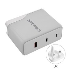 100W GAN Type C PD 충전기 QC3.0 전화 노트북 USB 유형 C USB 충전기 PD 벽 충전기에 대한 빠른 충전 빠른 충전, UK,