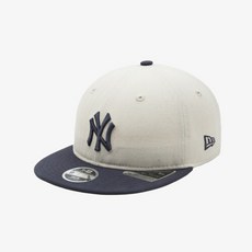 뉴에라키즈 [뉴에라키즈] MLB 뉴욕 양키스 빈티지 헤링본 레트로 크라운 스트랩백 화이트(14208889)