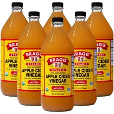 브래그 로우 언필터드 사과 식초, 946ml, 6개