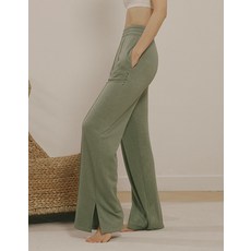 (FM10722)사이드 슬릿 소프트 테리 팬츠_포레스트멜란지