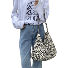 로엘란 레오파드 에코백 호피 무늬 여성 데일리 숄더 가방