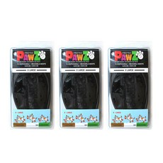 포우즈 러버 라텍스 애견 신발 12개입, 블랙, 3ea