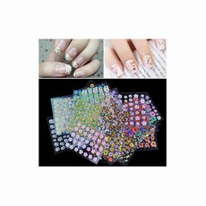 Elandy 10sheets 3D 디자인 자체 접착 팁 네일 아트 장식 스티커 데칼 네일 아트 타투 스티커 DIY 디자인, 상세페이지참조, none