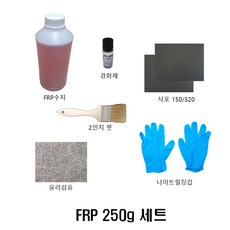 FRP 접착 보수제 범퍼 카울 보트 물탱크 욕조 플라스틱 모형 수리 DIY 250g 세트 1세트