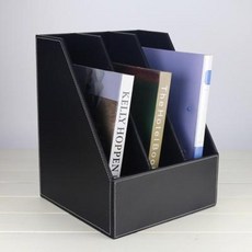 색종이보관함 사무실테리어 지류함 가죽 다층 사무용품 테이블스페이스 선반 목조, 02 카스트 코너 2열 파일 받침대