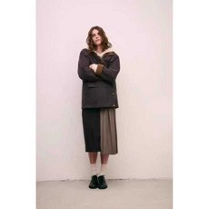 ZARA 여성점퍼 데일리룩 후드 왁스 가죽 코튼 워크 자켓