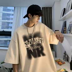 반팔 티셔츠 여름 아메리칸 빈티지 루즈핏 남성복 티셔츠