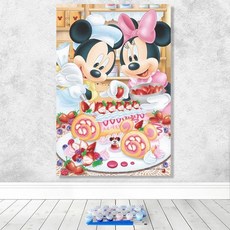 디즈니 미키 마우스 도널드 덕 만화 애니메이션 diy 디지털, 5894_30 * 45_내부 프레임 + 흰색 L 자형 포토 프레임