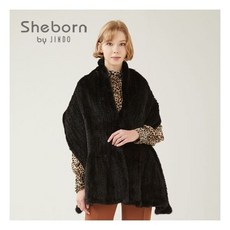 진도쉬본 와이드 밍크 니팅 숄 블랙 (AW70)