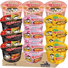 블루존 삼양 큰컵 불닭세트 (불닭볶음면3+까르보불닭3+치즈불닭3+로제불닭3), 1개 루존 삼양 큰컵 불닭세트(불닭볶음면3+까르보불닭3+치즈불닭3+로제불닭3)