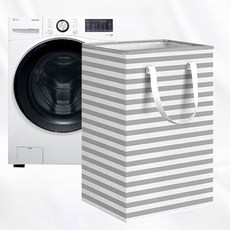 케이엠 대용량 빨래바구니 72L 접이식 세탁물 보관함, 빨래바구니 그레이 72L*후크걸이포함