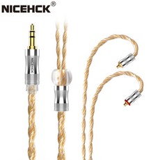 나이스HCK 골든폴 4코어 리츠 실버 도금 후루카와 동케이블 35/25/44mm MMCX/078mm 2핀 TANCJIM KXXS 가나스 MK3이어폰 액세서리, 01 3.5mm With MMCX
