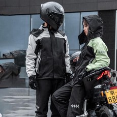 우비 배달용 레인 오토바이 라이더 야외 방수 의류 초박형 비옷 세트 모토크로스 통기성 편안한 반사 등산, XXL, Red