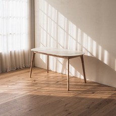 레트로하우스 크리미 원스케어 타원형 원목테이블(1400), 화이트