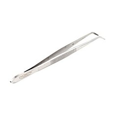 곡선 핀셋 6.25 인치 미세 팁 스테인리스 스틸 (6.25 은색) (6.25" Silver), 6.25", Silver