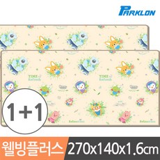 파크론 1+1 뽀로로 하늘구경 웰빙플러스 놀이방매트 270x140x1.6cm, 뽀로로 하늘구경 웰빙 270x140x1.6cm (2장)