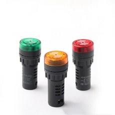 플래시 LED 알람 표시등 신호 램프 메탈 부저 DC 12V 24V AC 220V 인터텐트 사운드 AD16 22SM 22mm, 1개