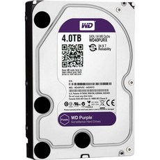 Western Digital Purple 3TB 보안 감시 하드 디스크 드라이브 - 5400RPM 클래스 SATA 6Gb/s 64MB 캐시 3.5인치 WD30PURX [구 버전], 4TB, Old Generation Surveillance HD, 상세참조 - wd30purx