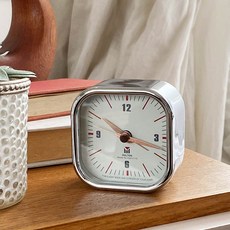 DULTON 덜튼 탁상 시계 쇠테리어 레트로 빈티지 책상 시계, 07.실버
