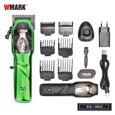 WMARK NG-222 전문 충전식 헤어 클리퍼 헤어 커팅 머신 LCD 디스플레이 헤어 클리퍼 트리머, 02 NG-9003_02 Eu 플러그, 1개, [03] NG-9003