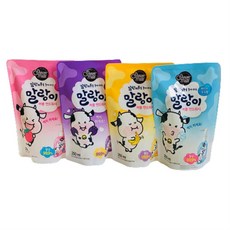 애경 말랑카우 버블 핸드워시 리필 손세정 물비누 250 RUL+1914, 화이트우유향250ml, 2개