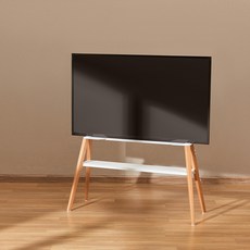 엘디엘마운트 벽면 밀착 이젤형 TV 거치대 49-75 선반 티비 스탠드 화이트, APL-FS64WS