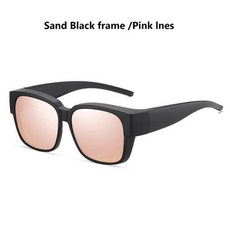 Fit Over myopia glasses cover Sunglasse Polarized Men Women UV400 Goggles Outdoor Travel Driving Ant, 1개, 4) Sand-Black-Pink - Original