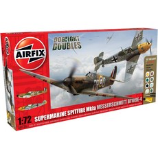 Airfix A50135 Dogfight Doubles Spitfire Mk1A 및 Messerschmitt Bf109E-4 1:72 스케일 플라스틱 모델 선, 한개옵션0