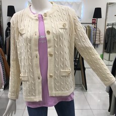 온앤온 NC백화점 <신상52%할인> 금장 단추 꽈배기 가디건 (JK0MD487)