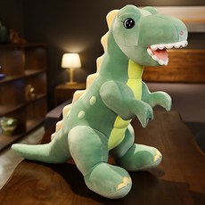 귀여운 리얼 대형 중형 소형 티라노사우루스 트리케라톱스 공룡 인형, 슈퍼 소프트 딥 그린 공룡, 40cm cm