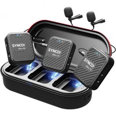 SYNCO 무선 라발리어 마이크 시스템 G1 A2 Pro 라펠 듀얼팩 충전 케이스 노이즈 캔슬링 492온라인 클래스/Vlog/YouTube/Tiktok Wireless Lava, 1개