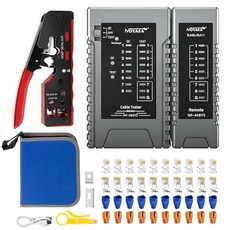 NOYAFA NF-468S 네트워크 케이블 테스터 이더넷 매퍼 전화선 CAT3 LAN 테스트 도구 STP UTP 검사기 테스트 연속성 확인 - RJ45 (NYF-468YS, 468YS+Network cable pliers
