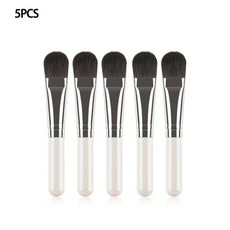 휴대용 페이셜 마스크 소프트 브러시 나무 손잡이 얼굴 스킨 케어 미용 화장품 도구 팬 모양 전문 메이크업 브러시 3 가지 색상, B 5PCS