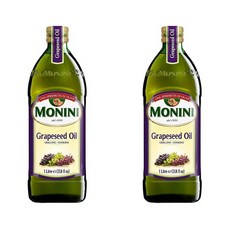 Monini 그릴과 요리에 적합한 프리미엄 추출물 포도씨 오일 Premium Extract Grapeseed Oil for grilling and cooking, 2개, 1L