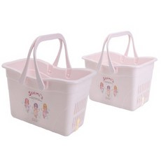 에엘 마키 핑크물받이형목욕바구니/욕실소품/찜질방, 중_1P, 핑크